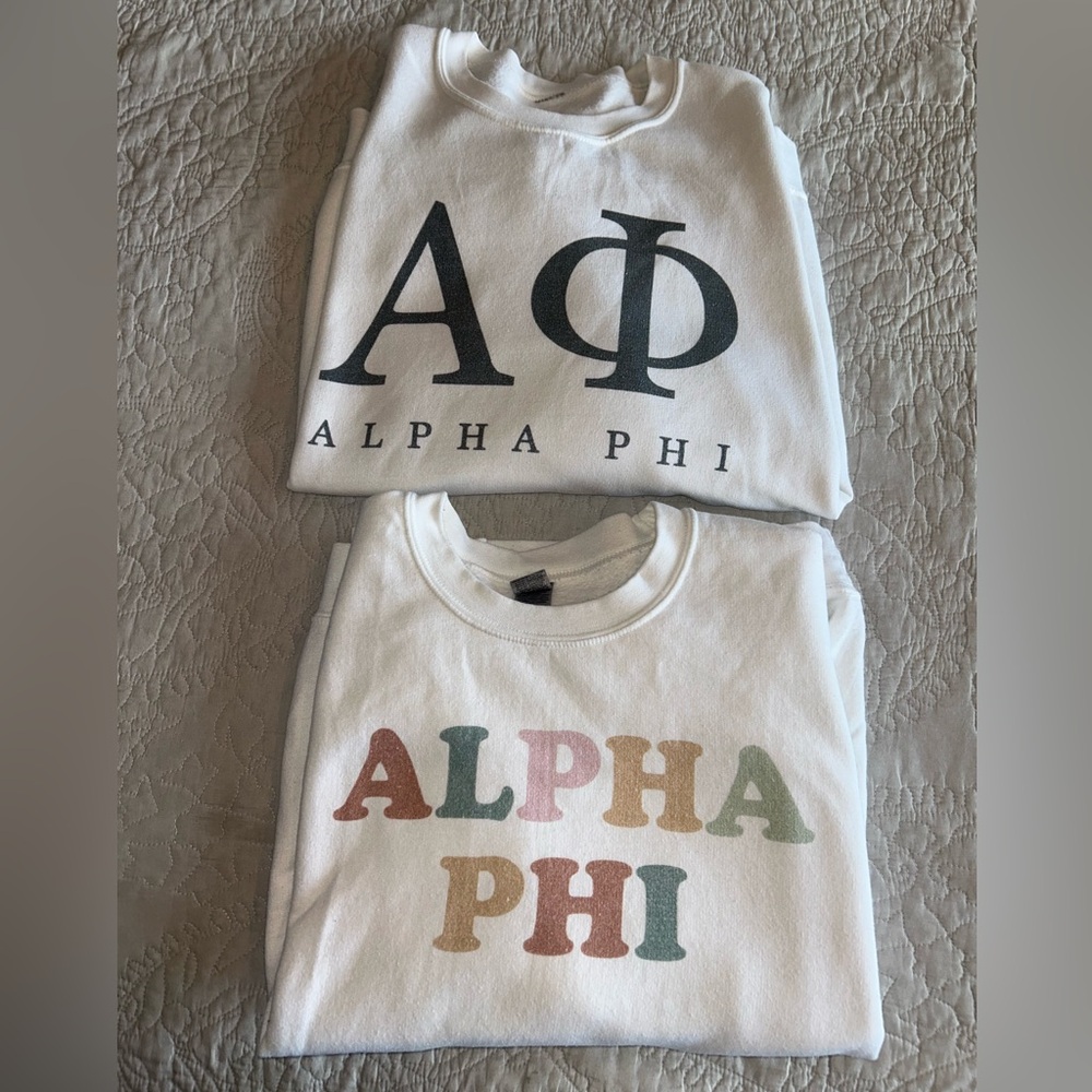 Alpha Phi White Sweatshirts